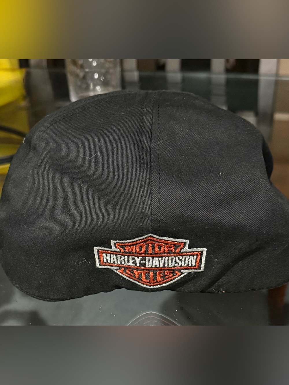 Harley-Davidson Black Embroidered Logo news paper boy cap